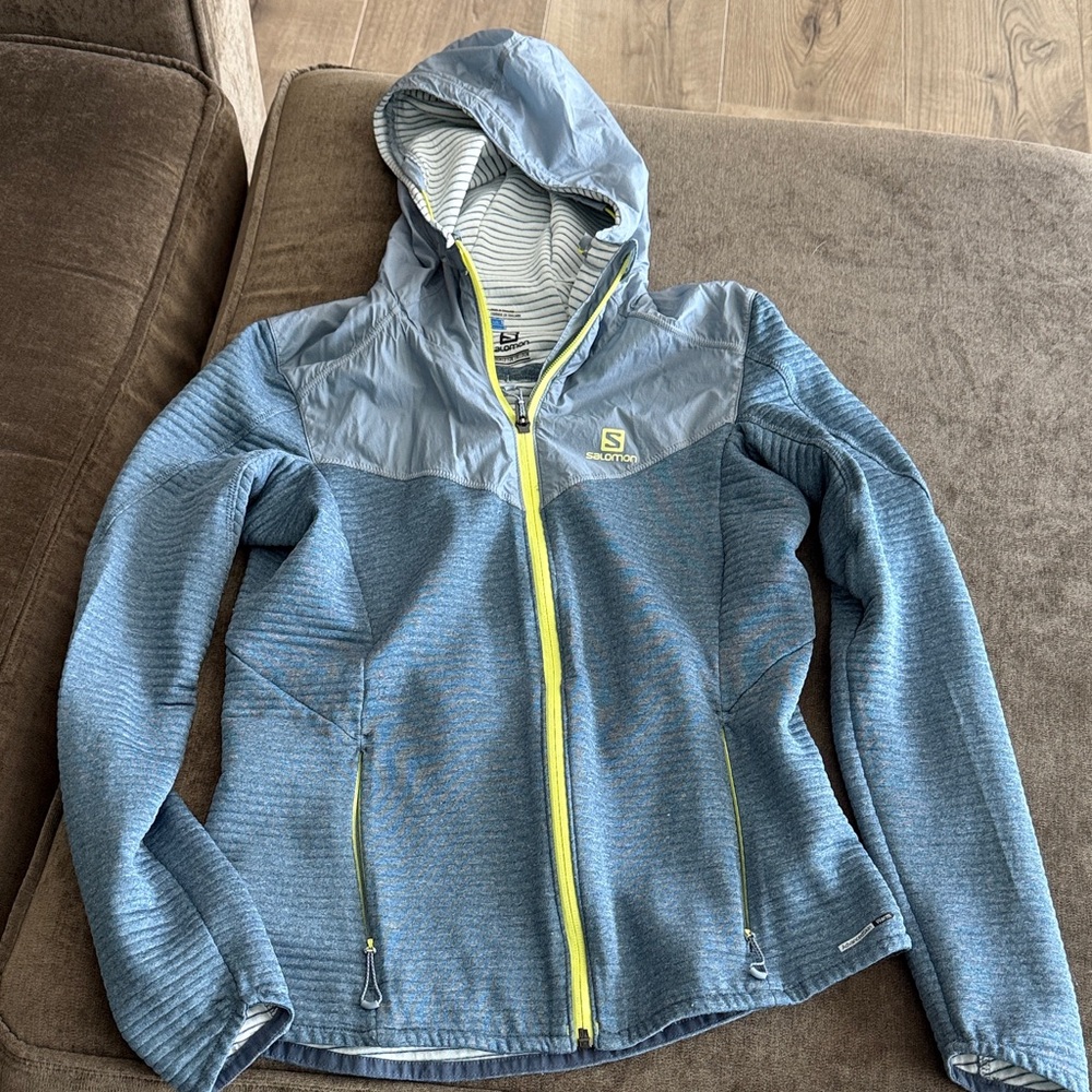 Salomon Light Blue and Gray Zip-Up Jacket